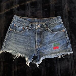 Embroidered Denim Women's Shorts